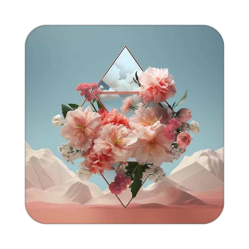 زیر لیوانی کاکتی طرح گل مدل mp16116