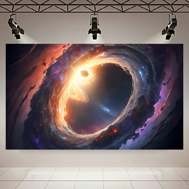 تابلو بوم طرح مخمل کهکشان و ستارگان مدل Spiral Galaxy کد PD1043