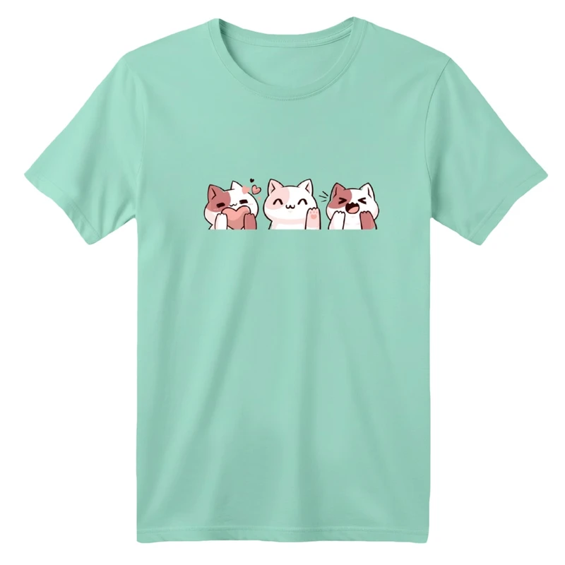 تی شرت آستین کوتاه بچگانه مدل سه گربه