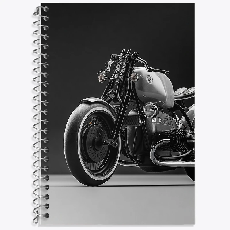 دفتر زبان 50 برگ خندالو مدل دو خط طرح موتور سیکلت (Motorcycle) کد F1018