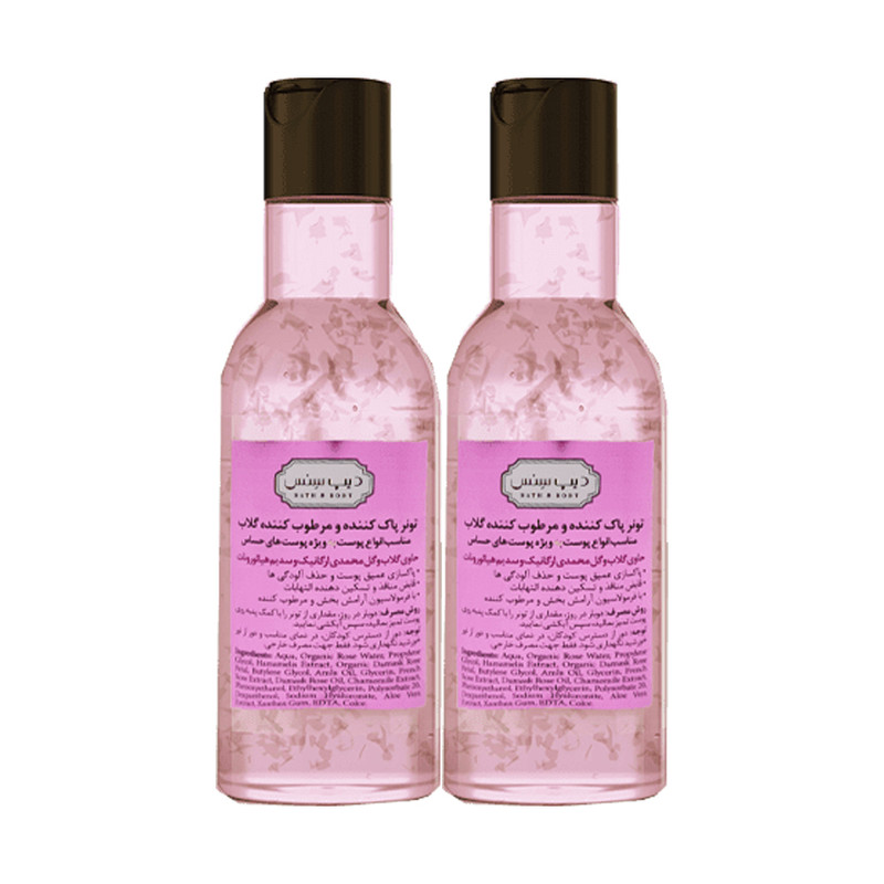 تونر دیپ سنس مدل گلاب حجم 160 میلی لیتر مجموعه 2 عددی