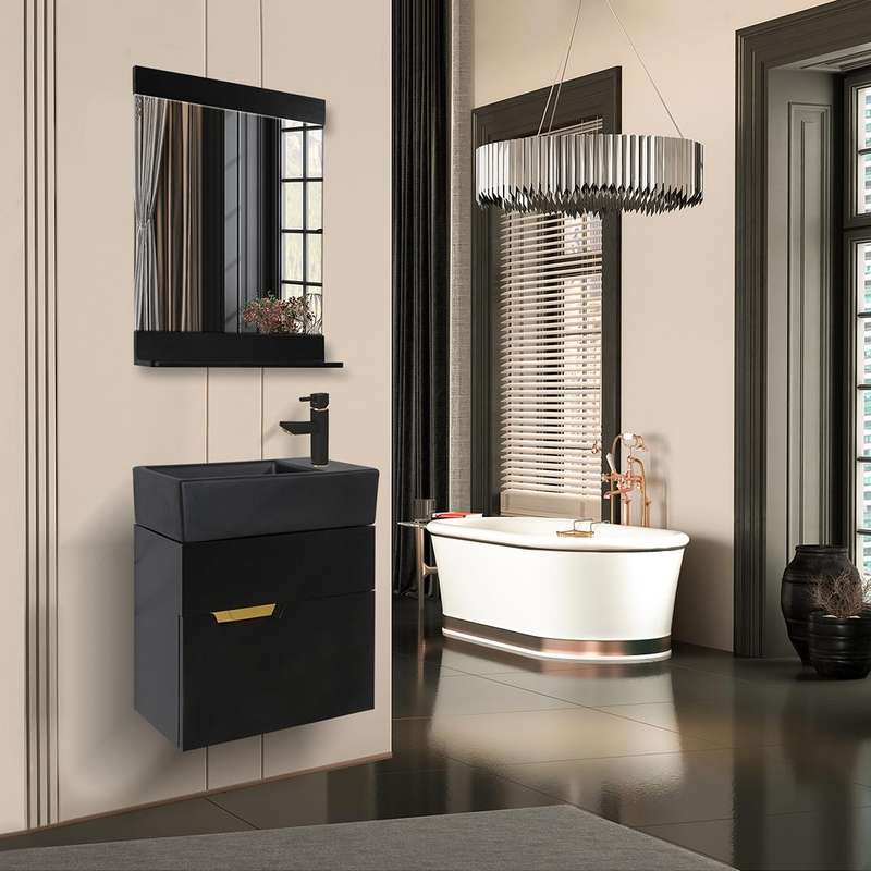 ست کابینت و روشویی آزالیا مدل Andreh22 به همراه آینه