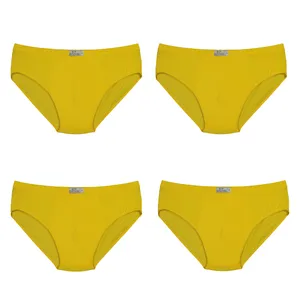 شورت پسرانه برهان تن پوش مدل اسلیپ 5-03 بسته 4 عددی رنگ زرد