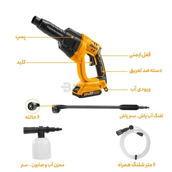 کارواش شارژی اینکو مدل 20082