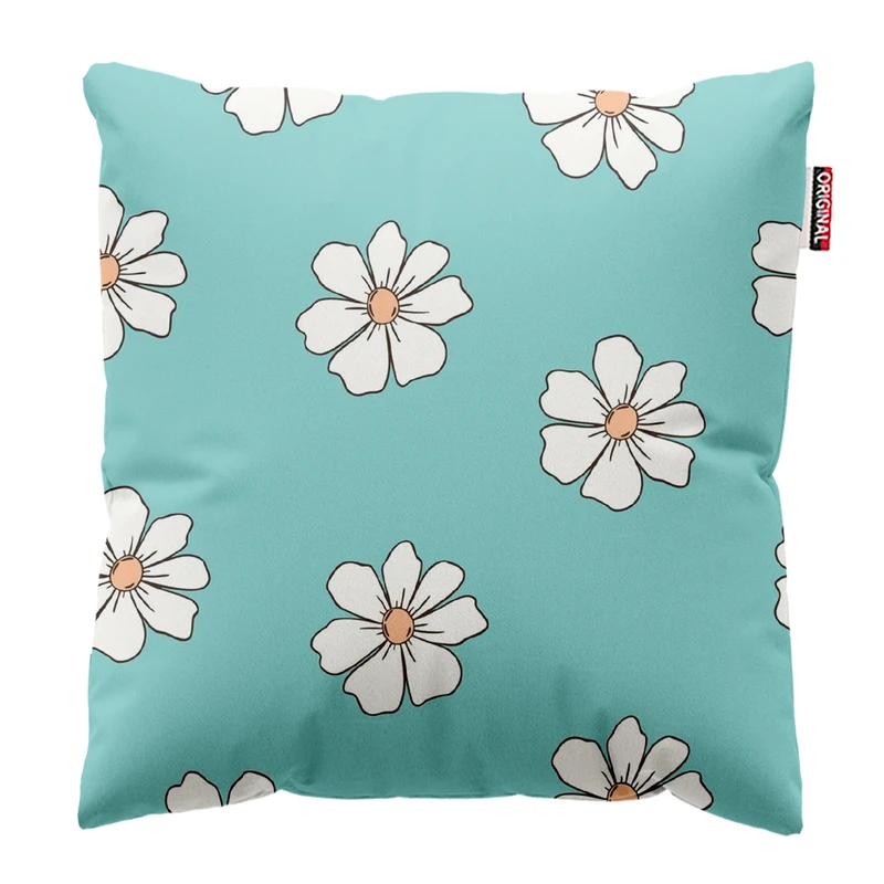 کوسن پاد آفرین مدل مینیمال طرح گل و برگ کد PK403498 سایز 40*40 سانتی متر