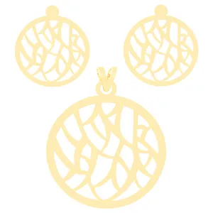 نیم ست طلا 18 عیار زنانه کرابو طرح شاخه مدل Kr8023