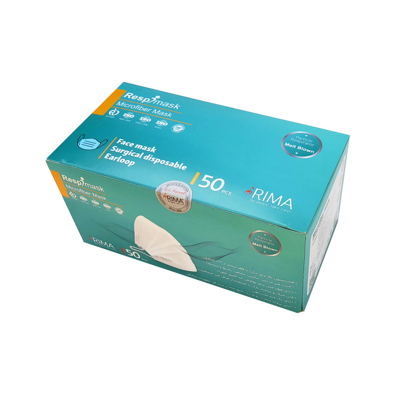 ماسک تنفسی ریما مدل سه لایه کد 3Ply-White بسته 50 عددی