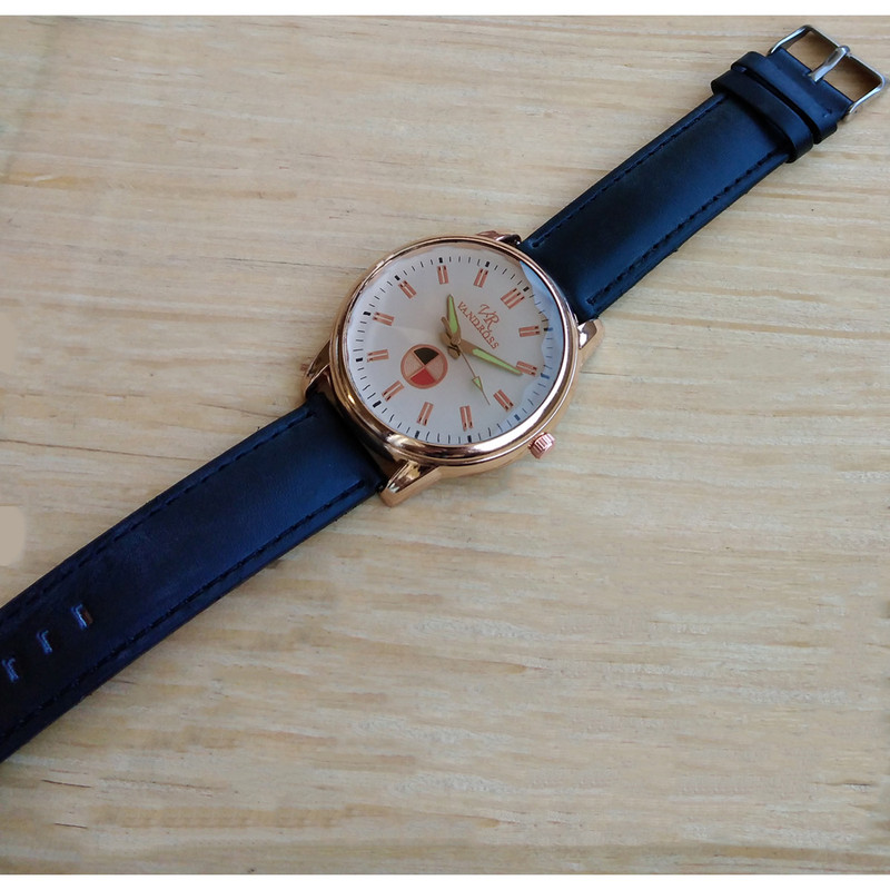 ساعت  مچی عقربه ای پسرانه مدل بندچرمی کد 90-L3