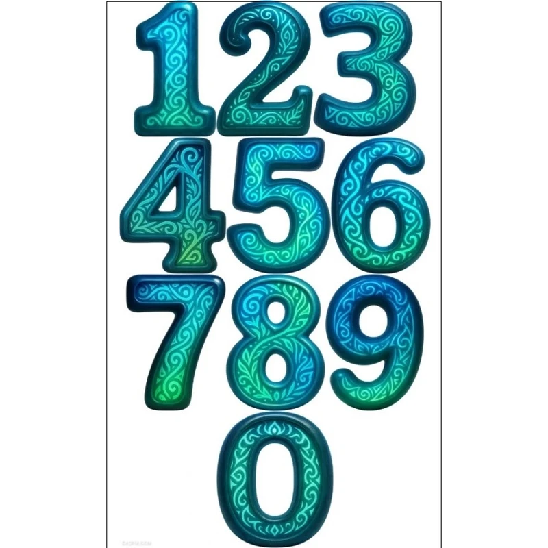 برچسب مدل اعداد انگلیسی کد 10157