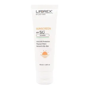 کرم ضد آفتاب بدون رنگ لیپورکس SPF 50 مدل I-O Physical ‌مناسب پوست‌های چرب حجم 40 میلی‌لیتر