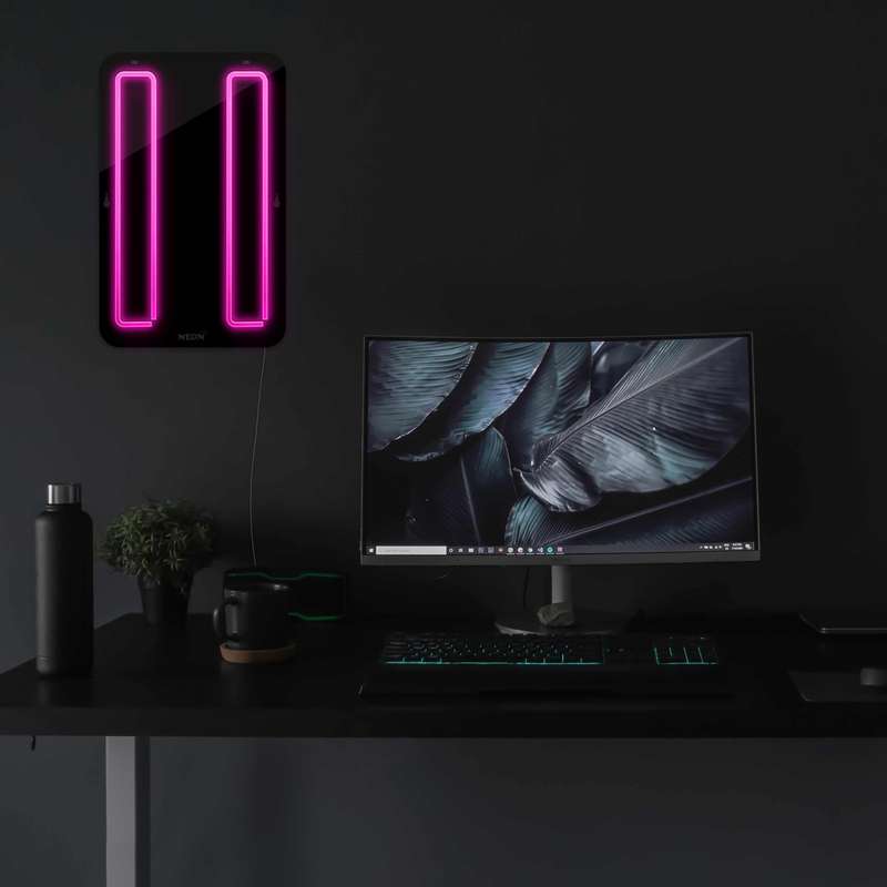 چراغ دیواری نئون دیزاین مدل Pause-BL_PN