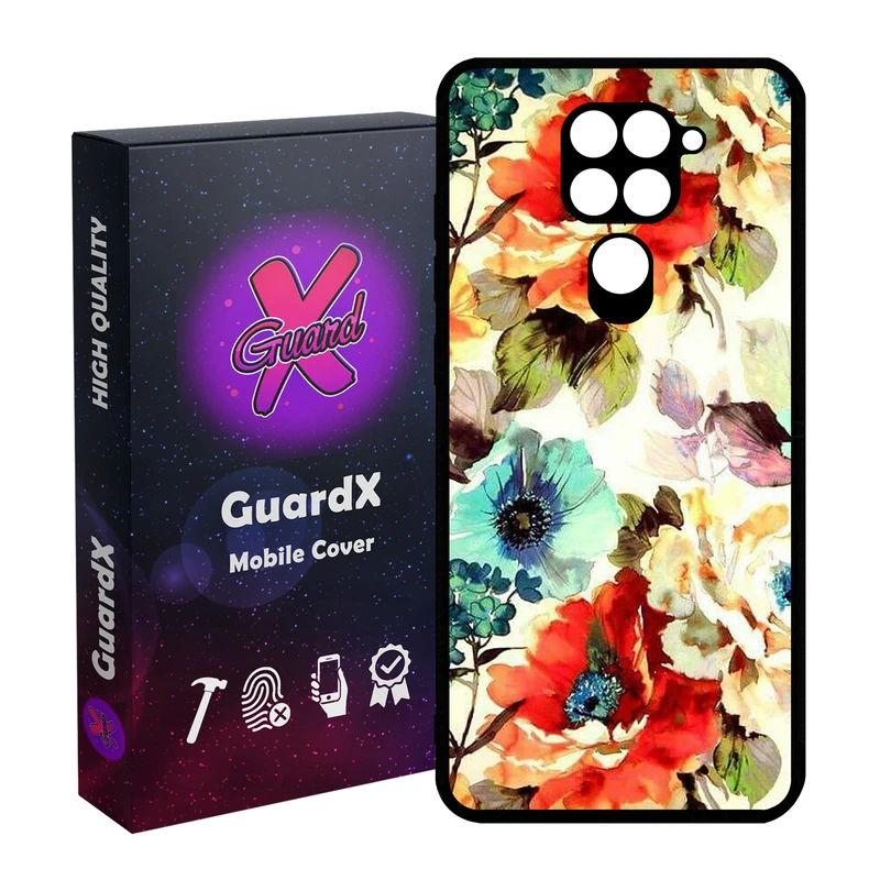 کاور گارد ایکس طرح گل مدل Glass10405 مناسب برای گوشی موبایل شیائومی Redmi Note 9