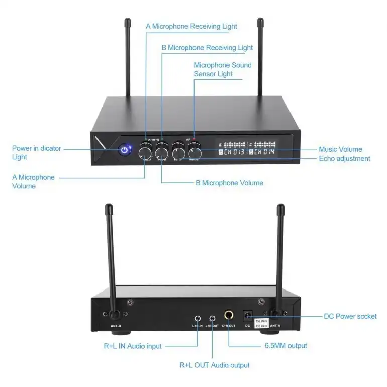 میکروفن بی سیم مدل ROXTAK S9 مجموعه سه عددی