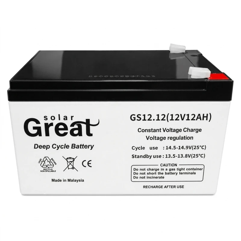 باتری UPS با ولتاژ 12 ولت و شدت جریان 12 آمپر ساعت مدل GS12-12