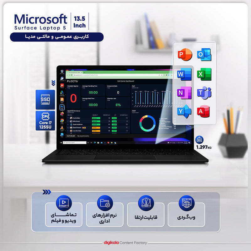 لپ تاپ 13.5 اینچی مایکروسافت مدل Surface Laptop 5-i7 1255U 32GB 1SSD