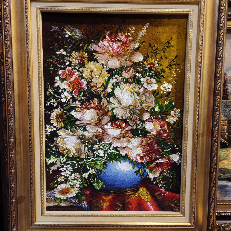 تابلو فرش دستبافت طرح دسته گل مدل RAR53