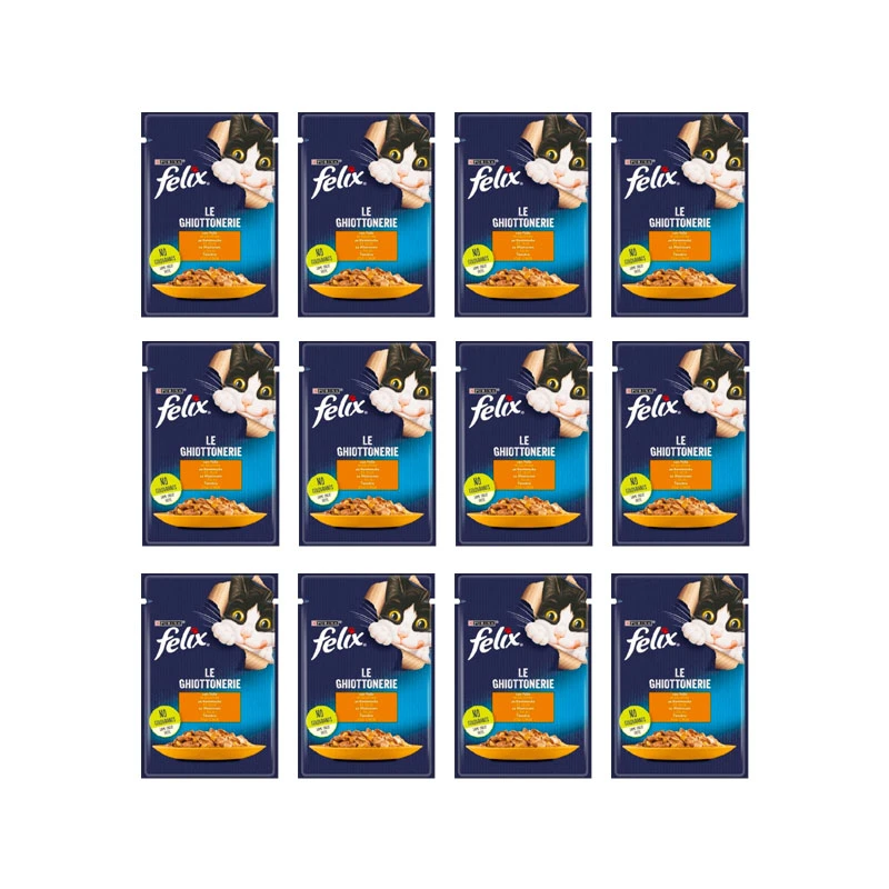 پوچ گربه بالغ فلیکس مدل Felix Cat Pouch با طعم مرغ وزن 85 گرم بسته 12 عددی