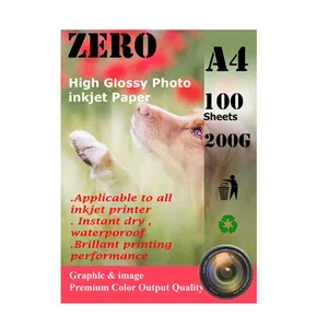 کاغذ عکس  ZERO مدل گلاسه 200 گرم سایز A4 بسته 100 عددی