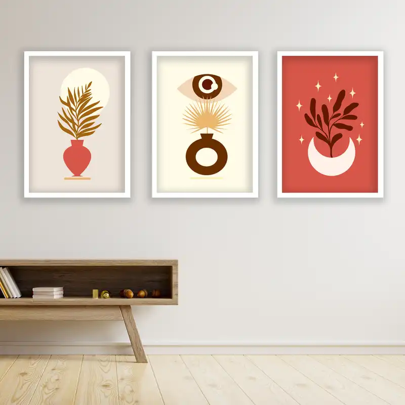 تابلو مدل مینیمال دکوراتیو کد LA-G3032 مجموعه 3 عددی