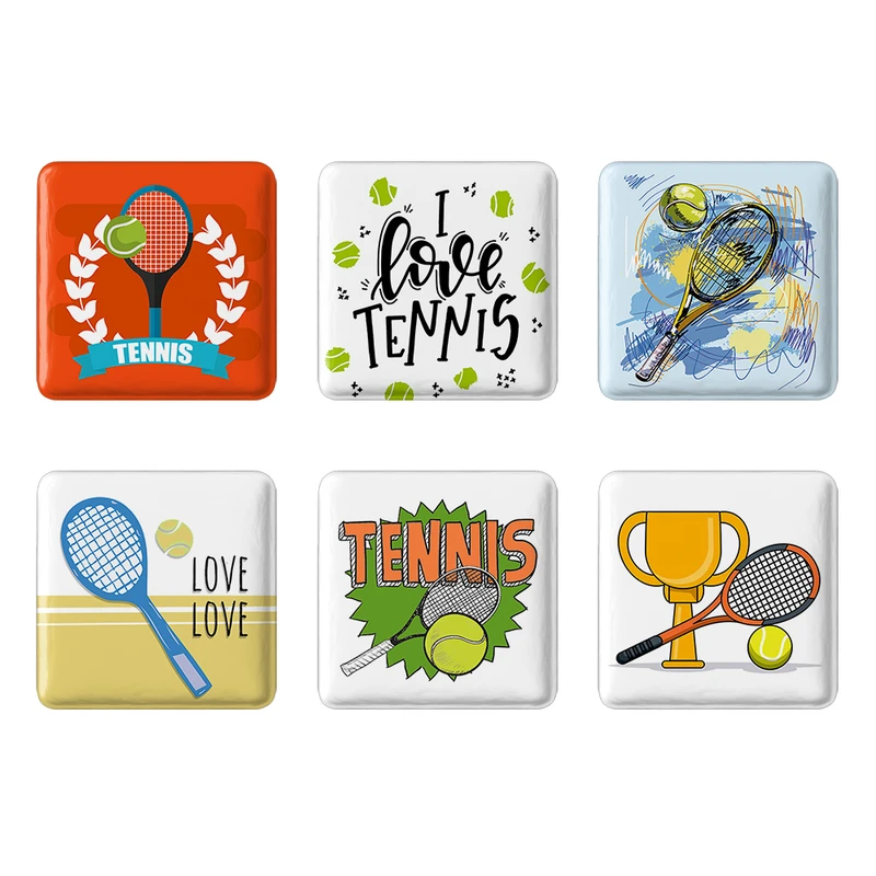 مگنت خندالو طرح تنیس Tennis کد 1720A مجموعه 6 عددی