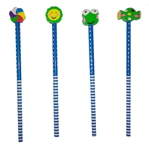 مداد مشکی مدل فانتزی سرمدادی پاک کن دار سته 4 عددی