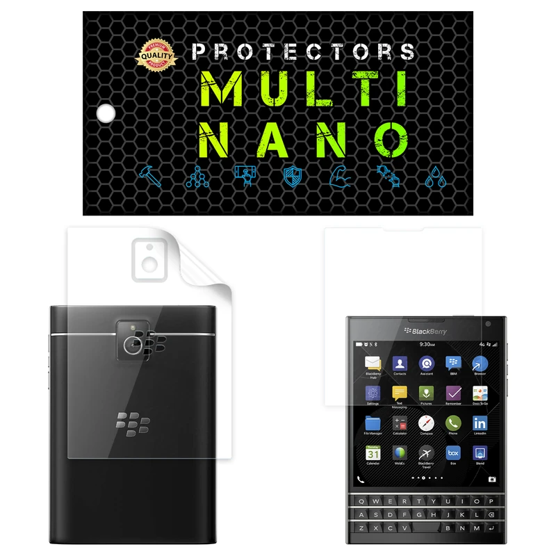 محافظ صفحه نمایش مولتی نانو مدل X-SFT مناسب برای گوشی موبایل بلک بری Passport / Q30 به همراه محافظ پشت