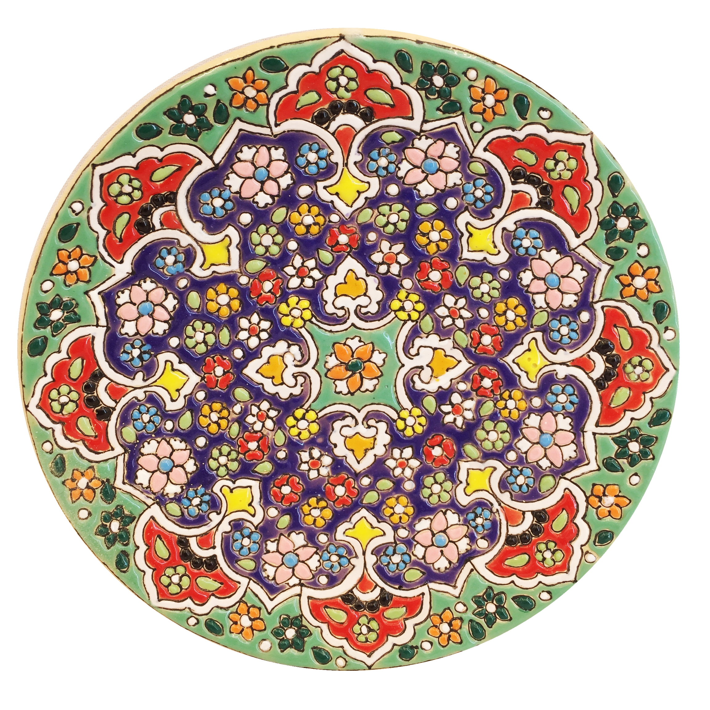 بشقاب میناکاری سفالی زمانیان کد ZMN15063
