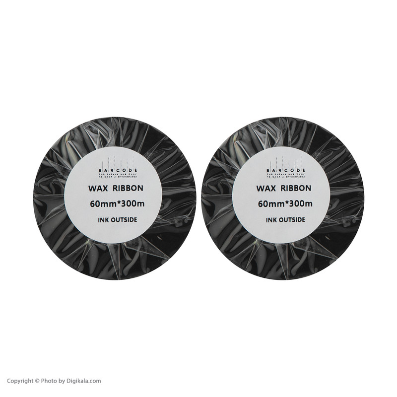 ریبون پرینتر لیبل زن بارکد مدل Wax 60 mm x 300 m بسته 2 عددی