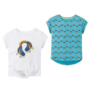 تی شرت آستین کوتاه دخترانه پیپرتس مدل گره ای کد 8212019 مجموعه 2 عددی