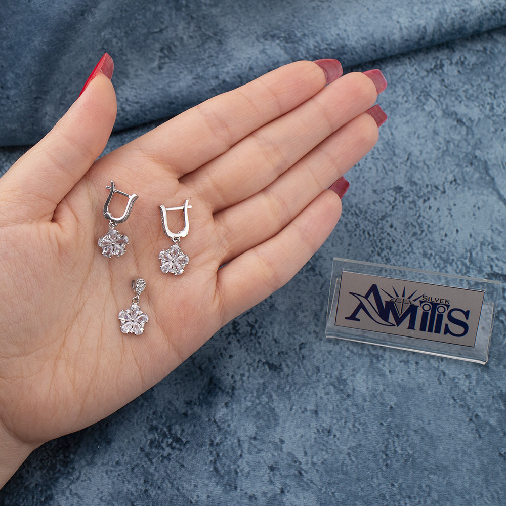 نیم ست نقره زنانه مدل AMT-N203