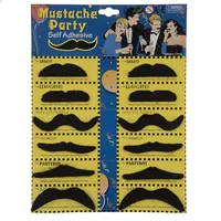 ست سیبیل نمایشی مدل Black Mustache بسته 12 عددی