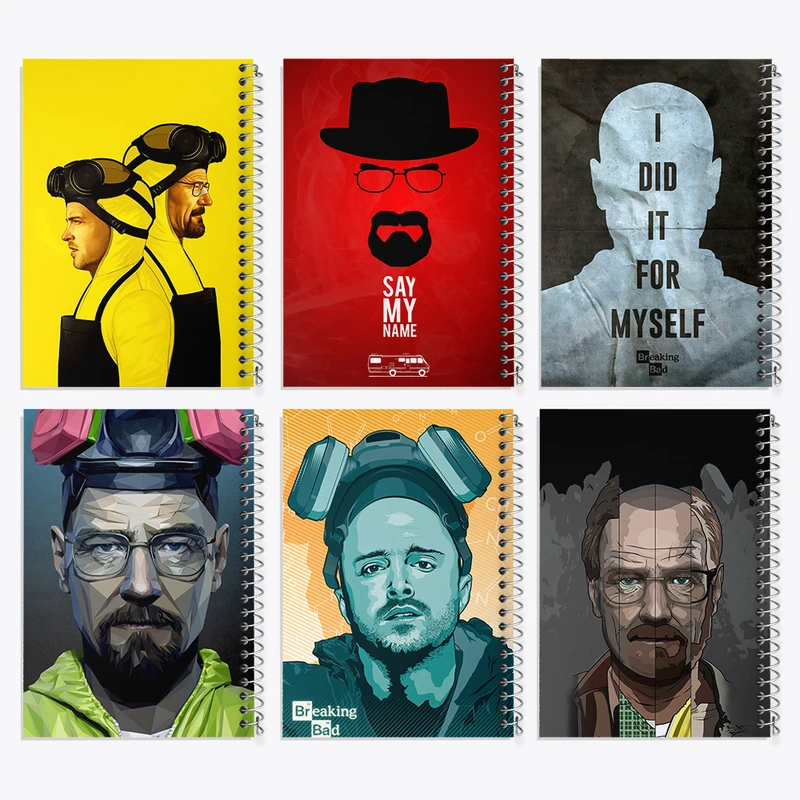 دفتر مشق 100 برگ خندالو طرح بریکینگ بد (Breaking Bad) کد 552 مجموعه 6 عددی