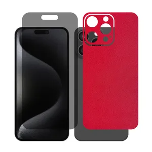 Glass Together model privacy screen protector suitable for Apple iPhone 15 Pro Max mobile phone with cover sticker on the back of the phone