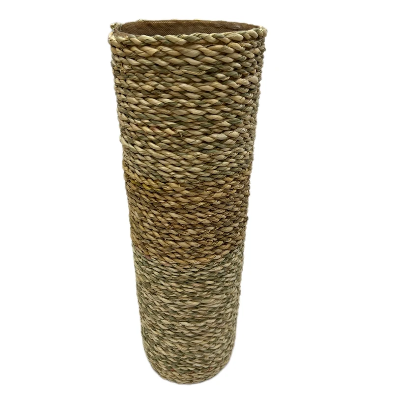 گلدان حصیر بافی مدل استوانه ارتفاع 43 سانتی متر