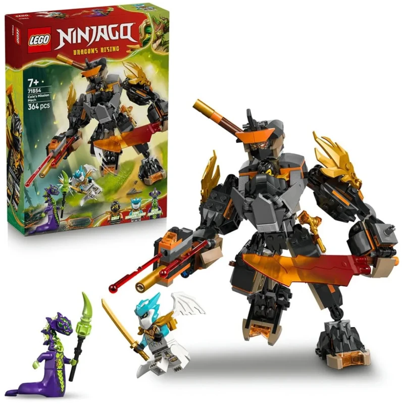 لگو ۳۶۴ تکه سری نینجاگو مدل Cole's Mission Mech & Dragon Zane کد 71854