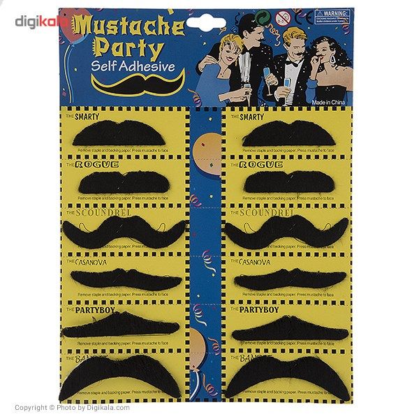 ست سیبیل نمایشی مدل Black Mustache بسته 12 عددی -  - 3