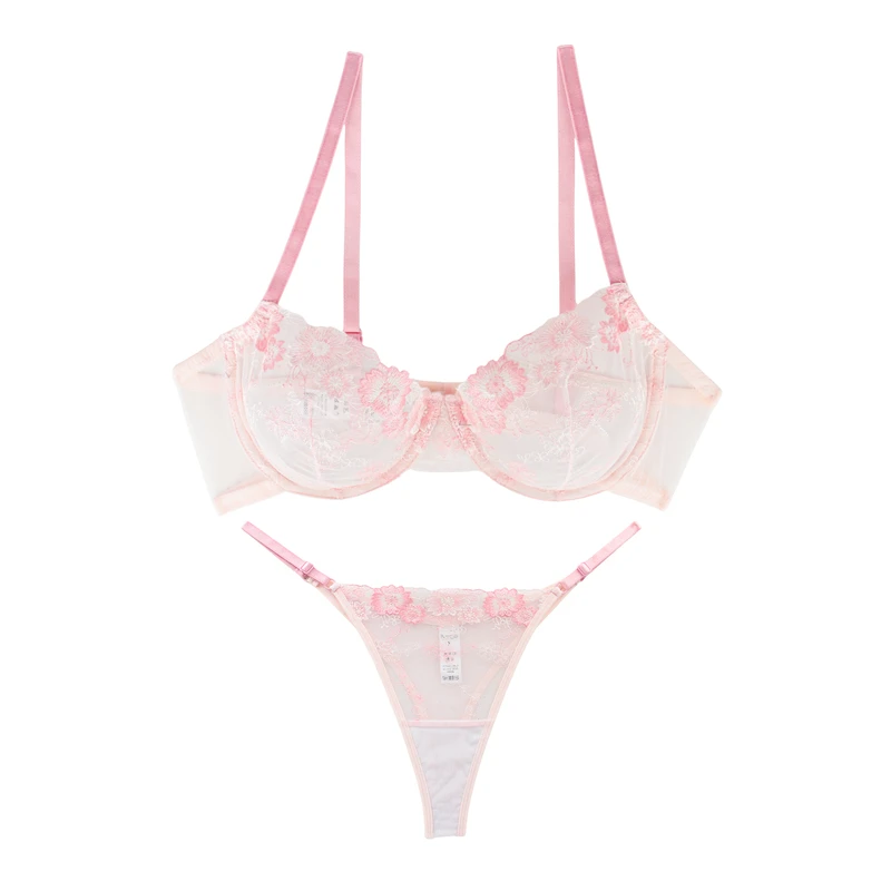 ست سوتین و شورت زنانه برتا مدل فنردار توری کد 2020DS