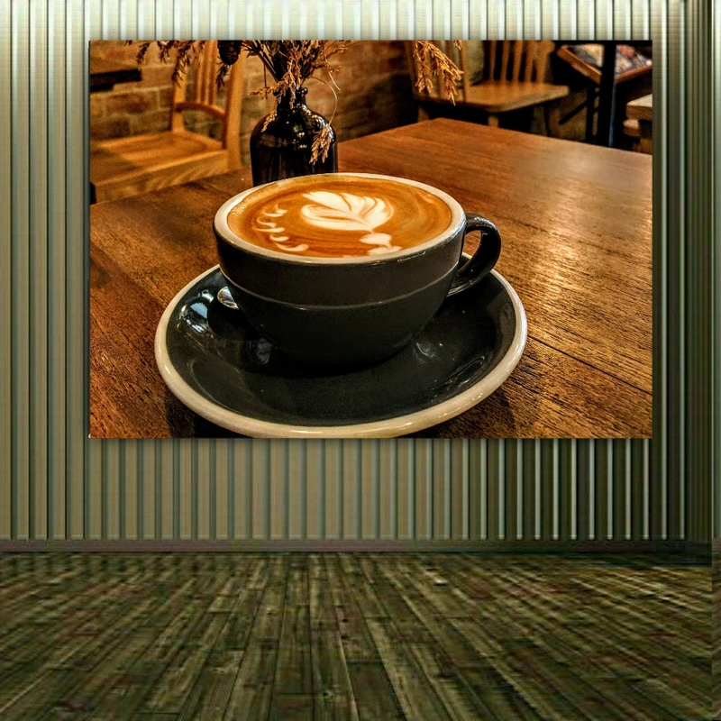تابلو بوم طرح مخمل مدل فنجان قهوه کد FP103827