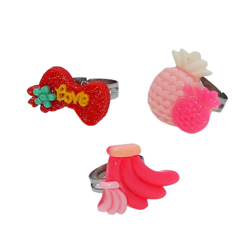 انگشتر دخترانه کد 014 مجموعه سه عددی