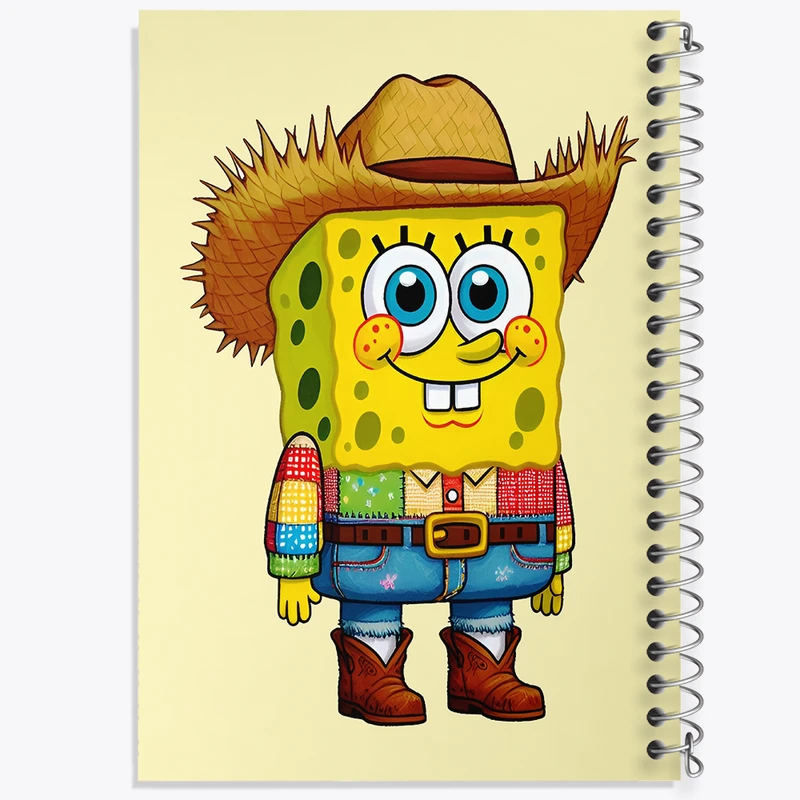 دفتر ژورنال نویسی 50 برگ خندالو مدل نقطه ای طرح باب اسفنجی کد N4843