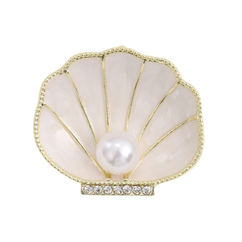 گل سینه زنانه مدل صدف مروارید دار کد G_Lnd_532