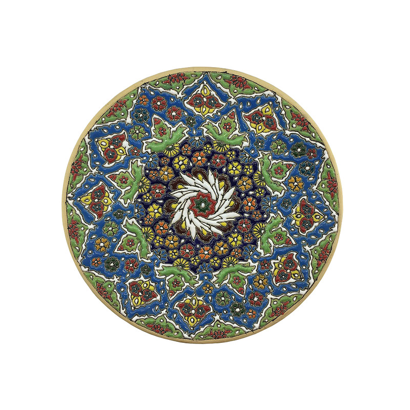 بشقاب مینا کاری سفالی کد 358