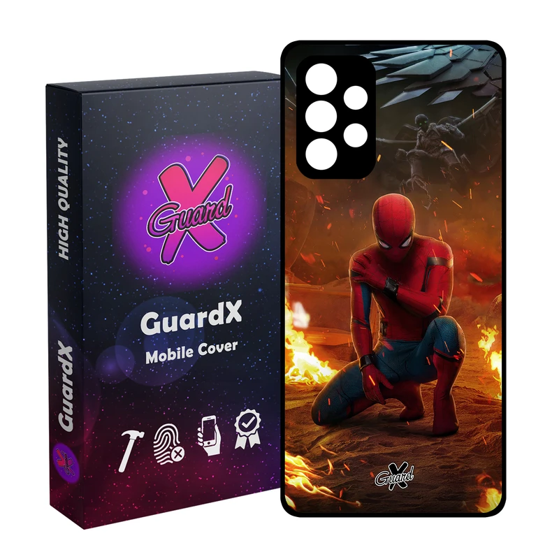 کاور گارد ایکس طرح Spider Man مدل Glass10098 مناسب برای گوشی موبایل سامسونگ Galaxy A32 4G