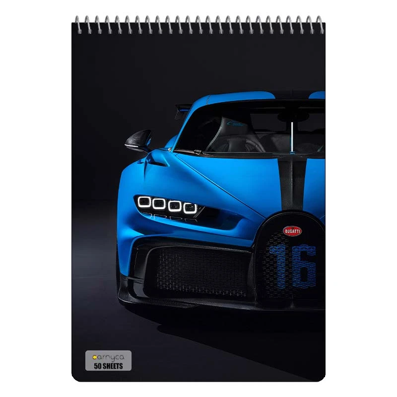 دفتر نقاشی 50 برگ سیمی کارنیکا طرح بوگاتی Bugatti کد 83688