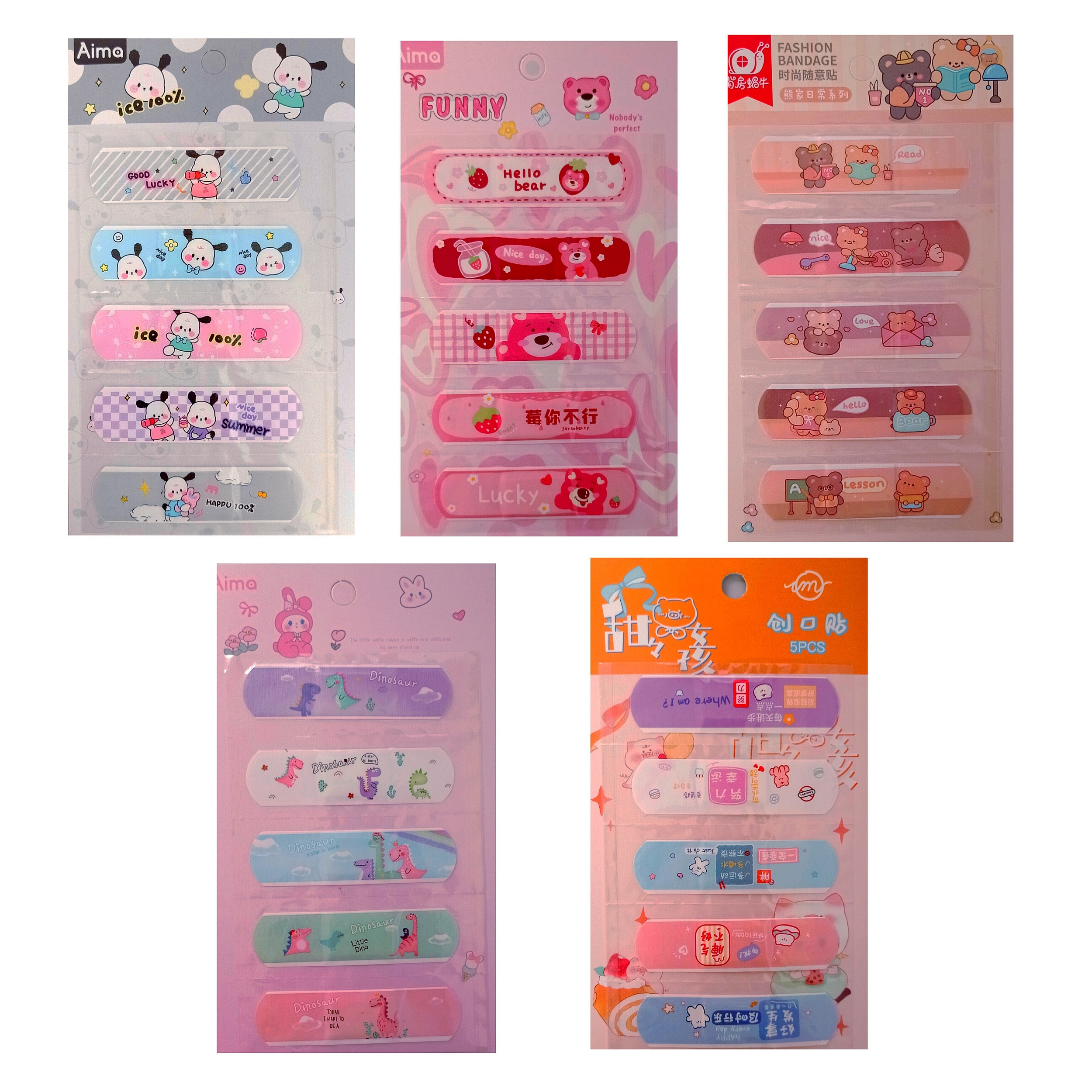 چسب زخم مدل فانتزی پنج بسته 5 عددی