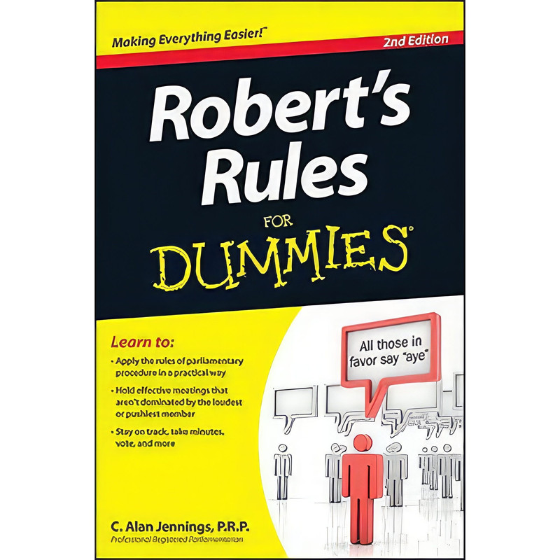 کتاب Roberts Rules for Dummies + Website اثر C. Alan Jennings انتشارات For Dummies