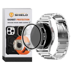 بند آلتیمیت شیلد مدل PC 3Bead Clear مناسب برای ساعت هوشمند سامسونگ Galaxy Watch 4 44mm به همراه کاور