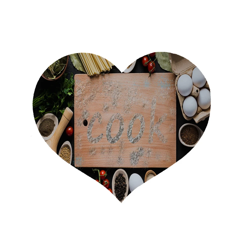   پادری مدل قلبی طرح Cook کد 8342 سایز 90 × 90 سانتی‌متر