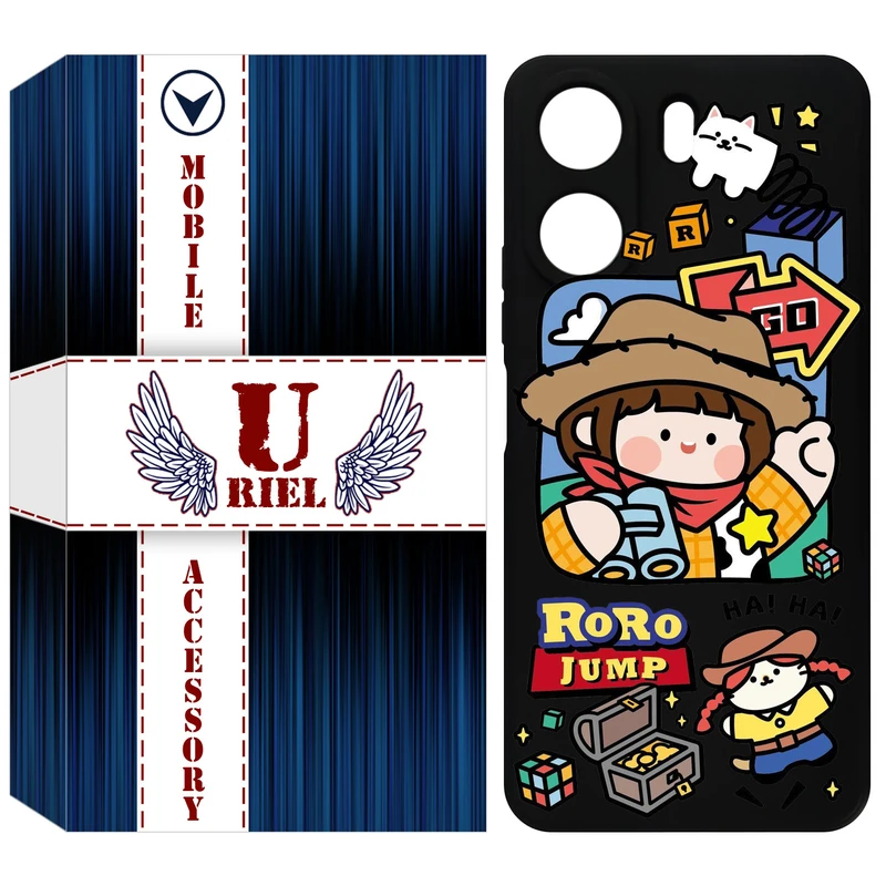 کاور یوریل قاب مدل KSH کد 29 طرح دختر خوشحال مناسب برای گوشی موبایل شیائومی Redmi 13C 4G / Poco C65