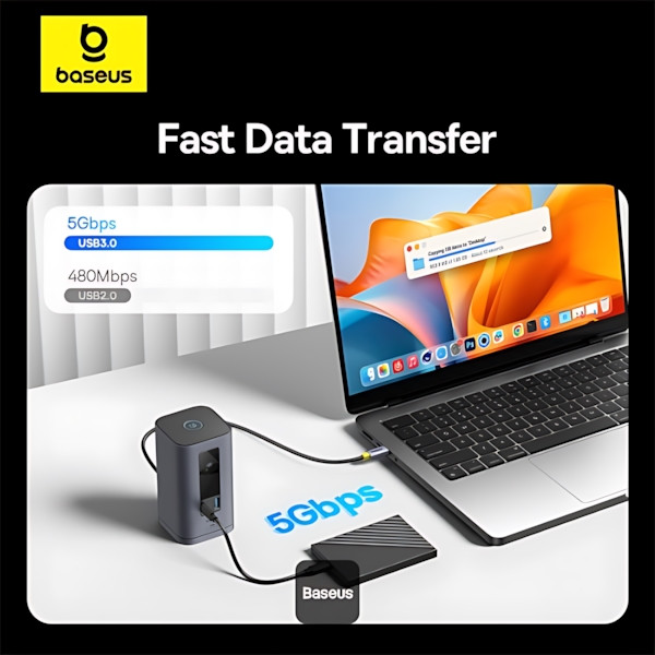 هاب 10 پورت USB-C بیسوس مدل B-Spectmate-10